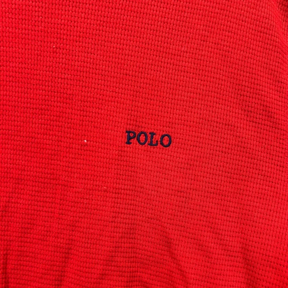 Polo‎ Ralph Lauren Mens Red Waffle Knit Thermal Long Sleeve Sleep Shirt Size L